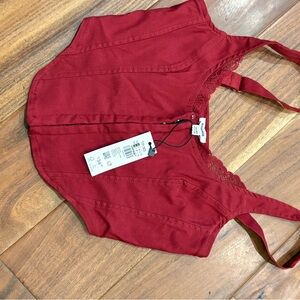 Garage Lace Bralette Burgundy Red NWT